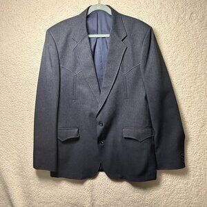 Circle S Western Blazer Mens 46L Gray Sport Coat Cowboy Blazer Hipster Ranch